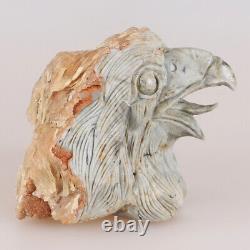 4.3 Natural Silver Leaf Jasper Quartzl Hand Carved Eagle Animal Healing 933g