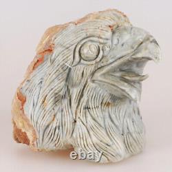 4.3 Natural Silver Leaf Jasper Quartzl Hand Carved Eagle Animal Healing 933g