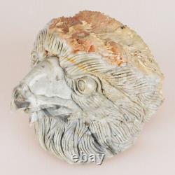 4.3 Natural Silver Leaf Jasper Quartzl Hand Carved Eagle Animal Healing 933g
