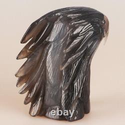 4.4 Natural Geode Agate Quartz Crystal Hand Carved Eagle Head Animal 673g