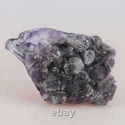4.5 Natural Amethyst Gemstone Crystal Hand Carved Eagle Animal Healing 479g