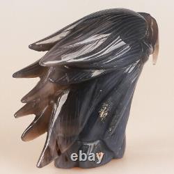 4.7 Natural Geode Agate Quartz Crystal Hand Carved Eagle Head Animal 610g