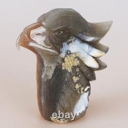 4.7 Natural Geode Agate Quartz Crystal Hand Carved Eagle Head Animal 650g