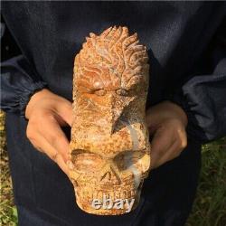 4.75LB Natural Eagle SkullQuartz Hand Carved Crystal Reiki Healing 637