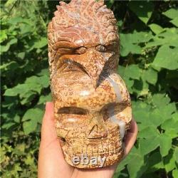 4.75LB TOP! Natural Quartz hand carved Crystal eagle skull gem reiki healing