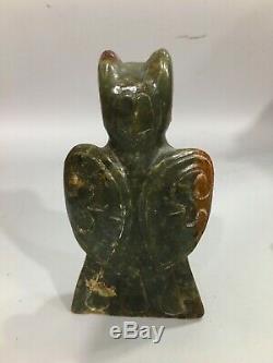 4.8 China Hongshan Culture Old Hetian Jade Hand Carved Eagle Owl Birds Statue