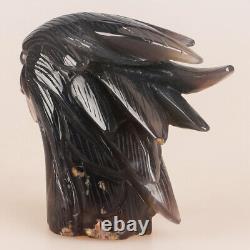 4.8 Natural Geode Agate Quartz Crystal Hand Carved Eagle Head Animal 620g