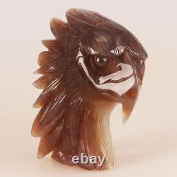 4.9 Natural Geode Agate Quartz Crystal Hand Carved Eagle Head Animal 694g