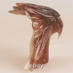 4.9 Natural Geode Agate Quartz Crystal Hand Carved Eagle Head Animal 694g