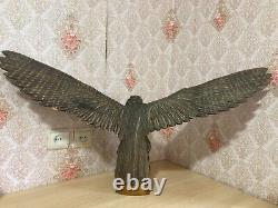 40 Huge Hand-Carved Eagle Wood Vintage Sculpture Statue, ? 2