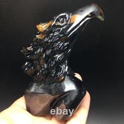 402g Natural Crystal. Tiger's-eye. Hand-carved. Exquisite eagle head statues66