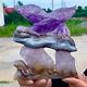 411g Natural Dream Amethyst Hand Carved Eagle Pattern Care