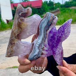 411G Natural Dream Amethyst Hand Carved Eagle Pattern Care