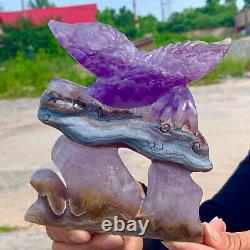 411G Natural Dream Amethyst Hand Carved Eagle Pattern Care