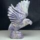 427g Natural Crystal Mineral Specimen. Purple Agate. Hand-carved Eagle. Statue. Gb