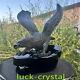 43.78lb Natural Obsidian Quartz Hand Carved Crystal Eagle Healing 1pc, He12