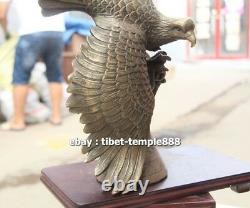 45 CM Western Art Deco Bronze Wing Lanneret Hawk Eagle Art ornament Sculpture