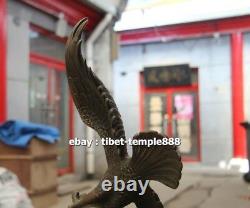 45 CM Western Art Deco Bronze Wing Lanneret Hawk Eagle Art ornament Sculpture