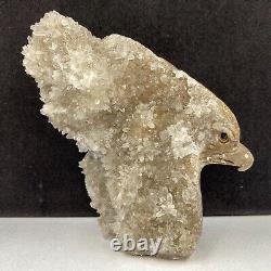 459g Natural quartz crystal cluster mineral specimen, hand-carved the eagle gift