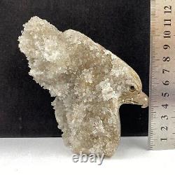 459g Natural quartz crystal cluster mineral specimen, hand-carved the eagle gift
