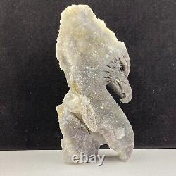 467g Natural crystal mineral specimen, sphalerite, hand-carved eagle, collection