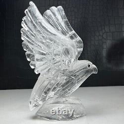 475g Natural Crystal Specimen. Crystal Quartz. Hand-carved EAGLE. Statue. FT