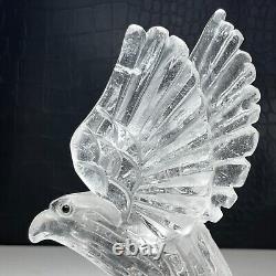 475g Natural Crystal Specimen. Crystal Quartz. Hand-carved EAGLE. Statue. FT