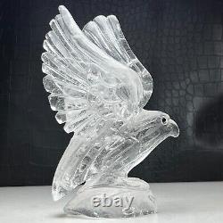 475g Natural Crystal Specimen. Crystal Quartz. Hand-carved EAGLE. Statue. FT