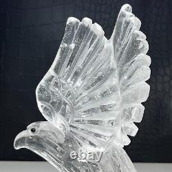 475g Natural Crystal Specimen. Crystal Quartz. Hand-carved EAGLE. Statue. FT