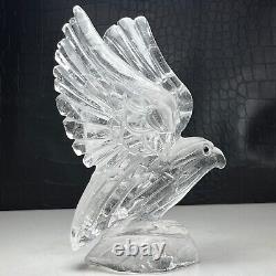 475g Natural Crystal Specimen. Crystal Quartz. Hand-carved EAGLE. Statue. FT