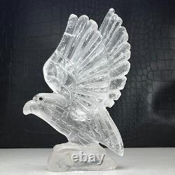 475g Natural Crystal Specimen. Crystal Quartz. Hand-carved EAGLE. Statue. FT