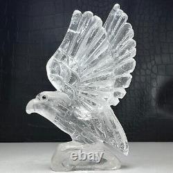 475g Natural Crystal Specimen. Crystal Quartz. Hand-carved EAGLE. Statue. FT