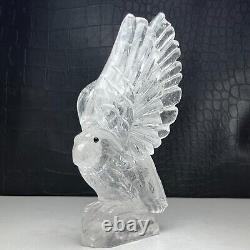 475g Natural Crystal Specimen. Crystal Quartz. Hand-carved EAGLE. Statue. FT