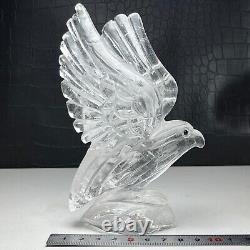 475g Natural Crystal Specimen. Crystal Quartz. Hand-carved EAGLE. Statue. FT