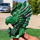 479g Natural Green Ruby Zoisite (anylite) Hand Carved Eagle Crystal Specimen