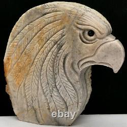 485g Natural quartz crystal cluster mineral specimen. Hand-carved. The eagle
