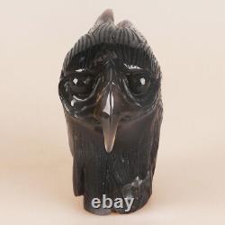 5.1 Natural Geode Agate Quartz Crystal Hand Carved Eagle Head Animal 624g