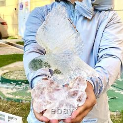 5.17LB Natural white Quartz Hand Carved Crystal Flying Eagle Reiki Healing