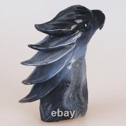 5.3 Natural Geode Agate Quartz Crystal Hand Carved Eagle Head Animal 773g