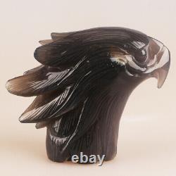5.3 Natural Geode Agate Quartz Crystal Hand Carved Eagle Head Animal 787g