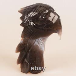 5.4 Natural Geode Agate Quartz Crystal Hand Carved Eagle Head Animal 882g