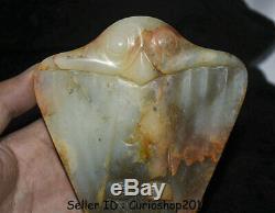 5.6 Old China Neolithic period HongShan jade Hand Carved Eagle Birds statue aa1