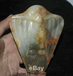 5.6 Old China Neolithic period HongShan jade Hand Carved Eagle Birds statue aa1