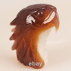 5.7 Natural Geode Agate Quartz Crystal Hand Carved Eagle Head Animal 780g