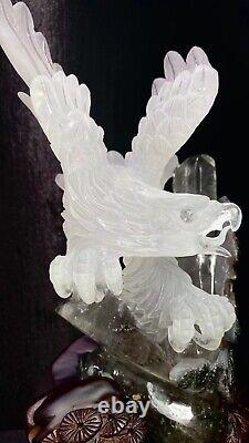 5.7LB Natural Ghost Phantom Eagle Skull Hand-carved Quartz Crystal Reiki Healing