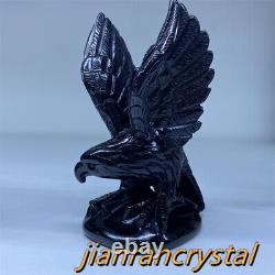 5.9 Natural Obsidian Quartz Hand Carving Crystal Eagle Skull Reiki Healing 1pc