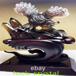 5.98LB Natural Smoke Quartz Hand Carved Crystal Eagle Reiki Healing 1PC, LD17