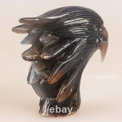 5 Natural Geode Agate Quartz Crystal Hand Carved Eagle Head Animal Healing 630g