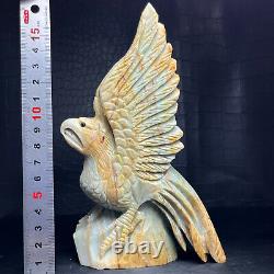 504g Natural Crystal Mineral Specimen. Amazon Stone. Hand-carved Eagle. Gift. P5