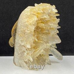 513g Natural quartz crystal cluster mineral specimen, hand-carved the Eagle gift